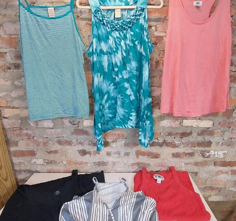 Faded Glory Old Navy Womens Plus Size Lot 6 Tops Tank Blouse Short Sleeve 2X